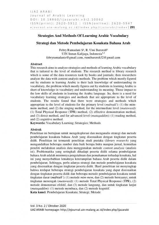 picture1_Learning Arabic Pdf 98469 | Strategies And Methods Of Learning Arabic Vocabulary
