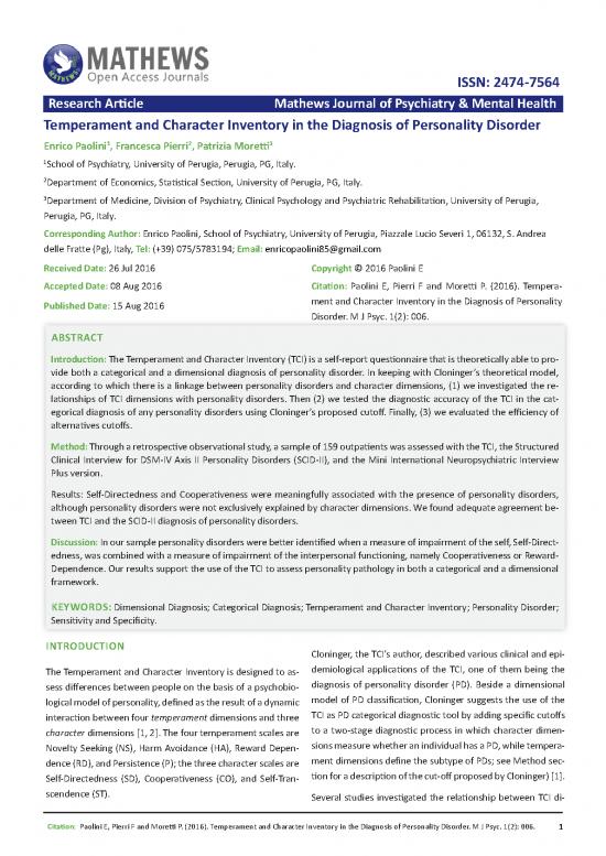 picture1_Personality Pdf 97127 | Temperament And Character Inventory In The Diagnosis Of Personality Disorder