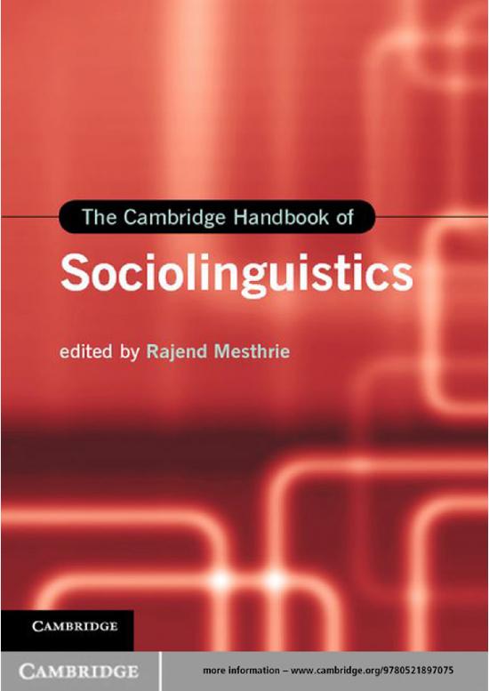 picture_Language Pdf 98903 | The Cambridge Handbook Of Sociolinguistics  Cambridge Handbooks In Language And Linguistics