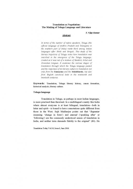 picture_Language Pdf 99195 | Translation As Negotiation The Making Of Telugu Language And Literature