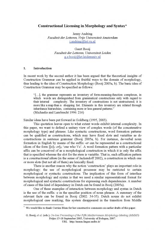 picture_Basic Grammar Pdf 101887 | Booij 2007 Audring Constructional Licensing1
