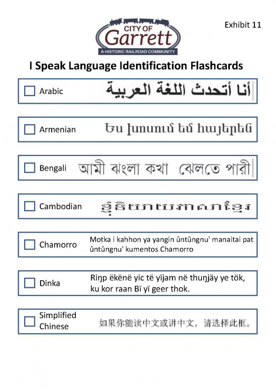 picture Language Pdf 100842 | Exhibit 11 I Speak Language Id Cards