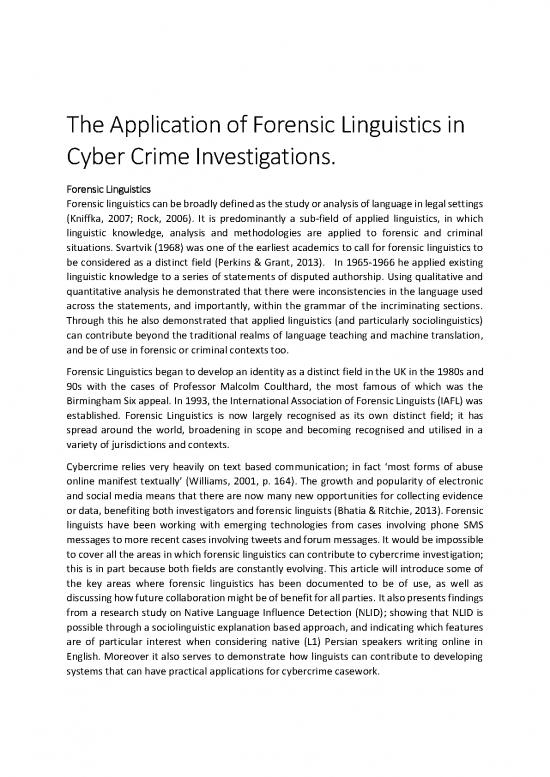 picture_Language Pdf 102041 | Forensic Linguistics And Cybercrime