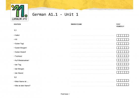 picture_German A1 Vocabulary Sheet Unit 1