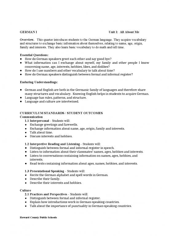 picture Language Pdf 101535 | German I