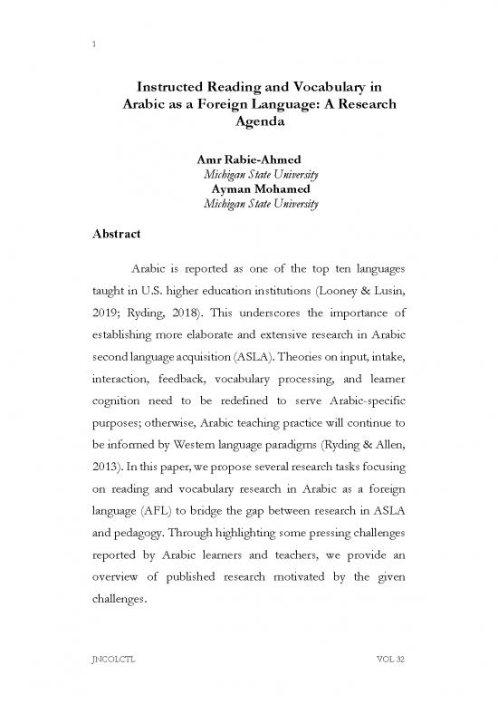 picture Language Pdf 99852 | Instructed Reading And Vocabulary In Arabic As A Foreign Language A Research Agenda