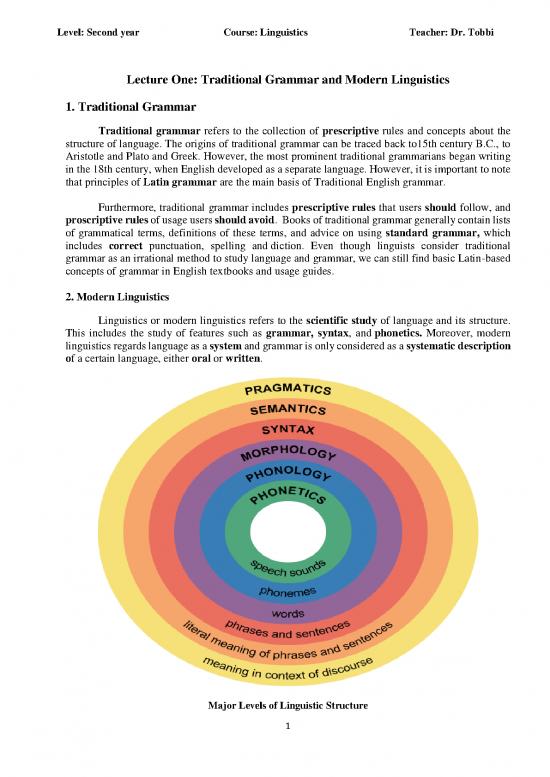picture Language Pdf 101166 | Linguistics Lecture One