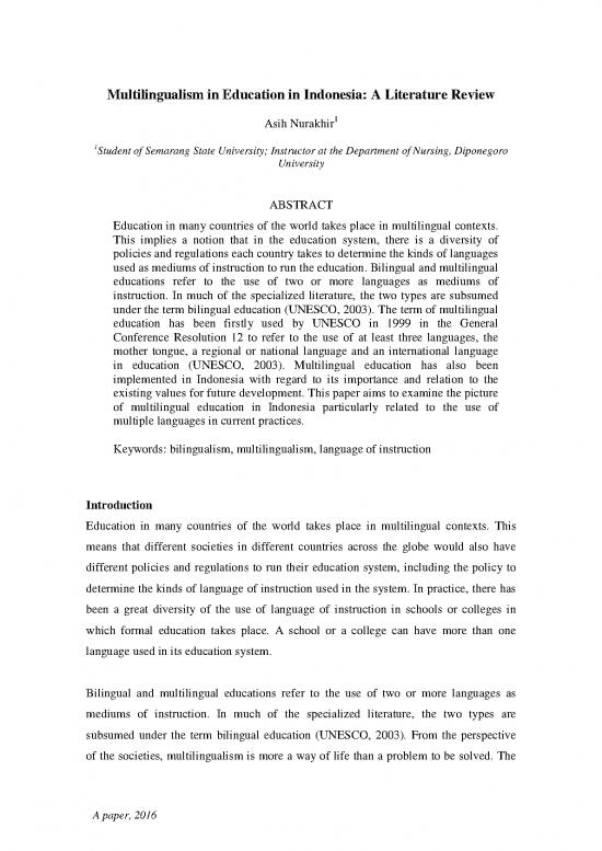 picture Language Pdf 99673 | Multilingualism In Education In Indonesia
