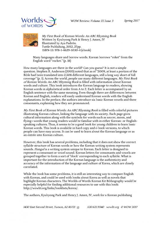 picture Language Pdf 101226 | My First Book Of Korean Words Review