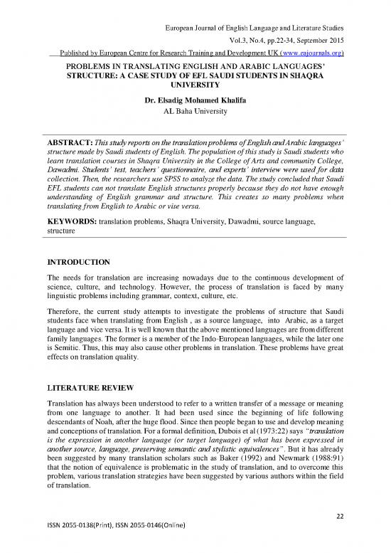 picture Language Pdf 102197 | Problems In Translating English And Arabic Languages    Structure1