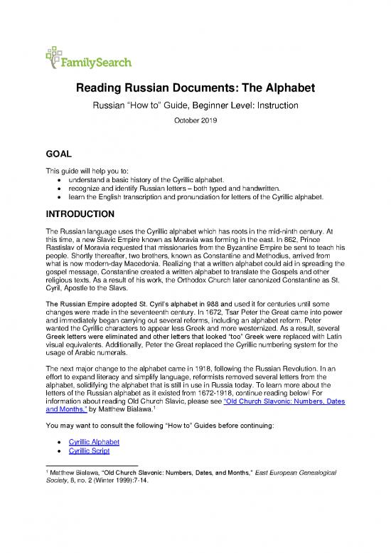 picture Language Pdf 101486 | Reading Russian Documents The Alphabet   Instruction E Vance Oct 2019 Jmr
