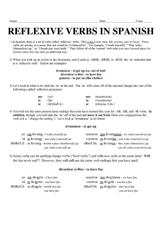 picture_Spanish Pdf 101291 | Reflexive Verbs In Spanish