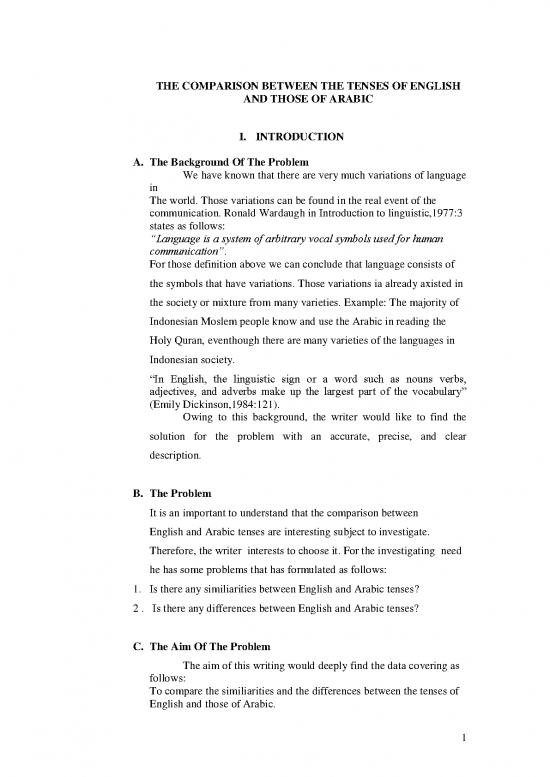picture Language Pdf 100160 | The Comparison Between The Tenses Of English And Those Of Arabic