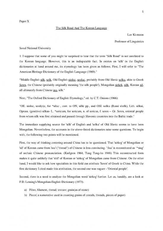 picture1_Language Pdf 99655 | The Silk Road And The Korean Language