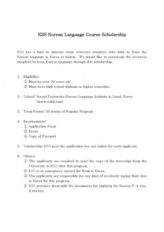 picture Language Pdf 102307 | 2020 Kss Korean Language Course Scholarship