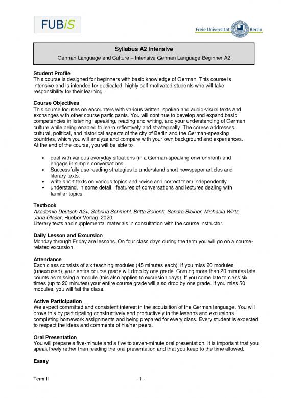 picture Language Pdf 102220 | 2 13 Intensive German A2 Fubis