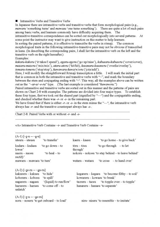 picture Japanese Pdf 103312 | 81 Intransitiveverbs Transitiveverbs