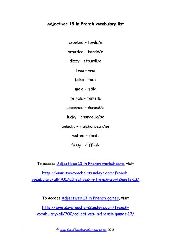 picture_French Adjectives List Pdf 103507 | Adjectives 13 In French List