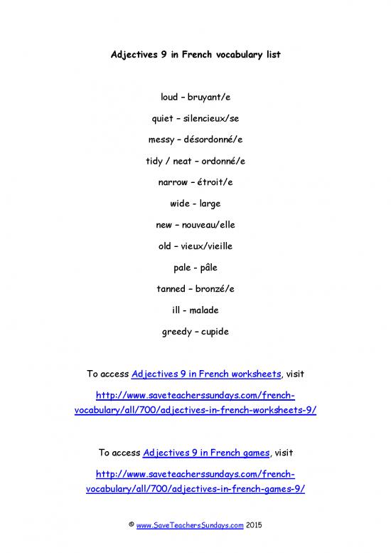 picture1_French Adjectives List Pdf 103508 | Adjectives 9 In French List