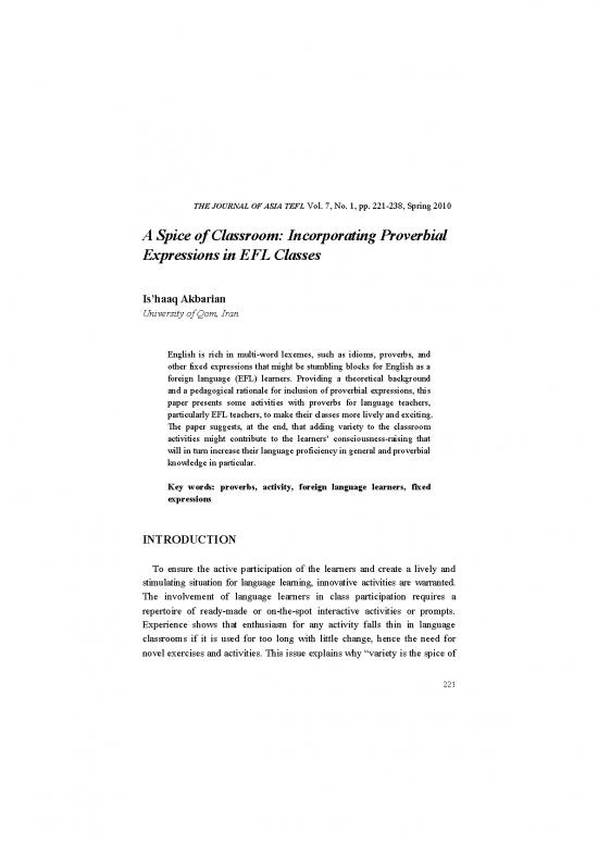 picture Pdf Language 104763 | Asiatefl V7 N1 Spring 2010 A Spice Of Classroom Incorporating Proverbial Expressions In Efl Classes
