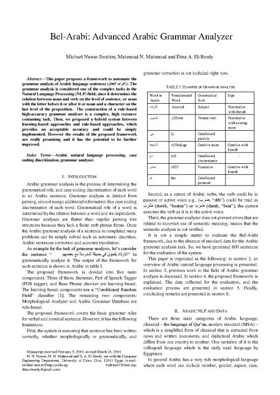 picture Language Pdf 102799 | Bel Arabi Advanced Arabic Grammar Analyzer