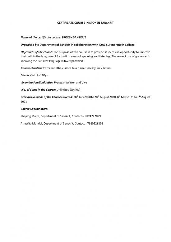 picture Language Pdf 103615 | Certificate Course In Spoken Sanskrit