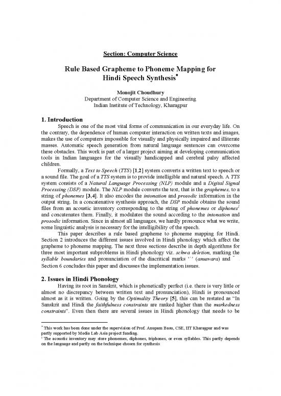 picture1_Pdf Language 104051 | Choudhury 03 Rule Based Grapheme To Phoneme Mapping Hindi