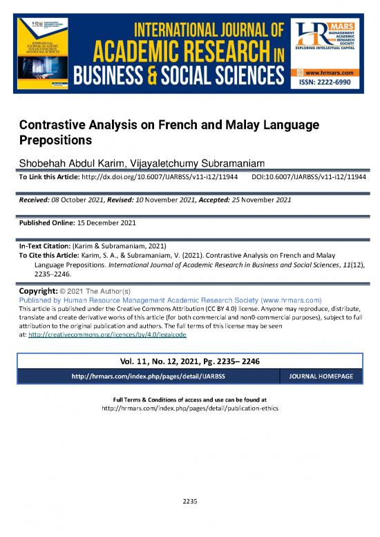 picture_Pdf Language 104262 | Contrastive Analysis On French And Malay Language Prepositions