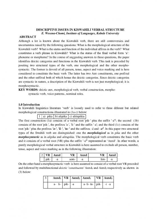 picture_Kiswahili Pdf 104315 | Descriptive Issues In Kiswahili Verbal Structure