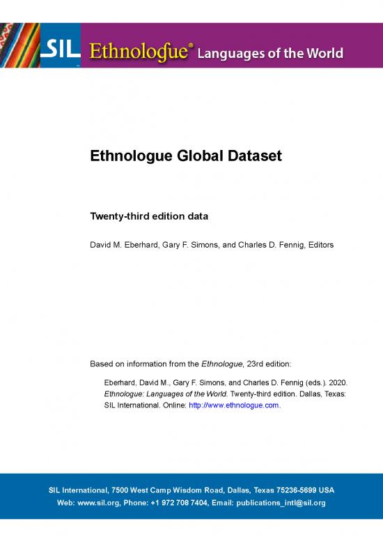 picture_Ethnologue Languages Of The World Pdf 103018 | Ethnologue 23 Global Dataset Doc