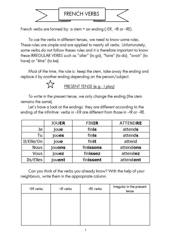 picture Tenses In French Pdf 102612 | French Verbs
