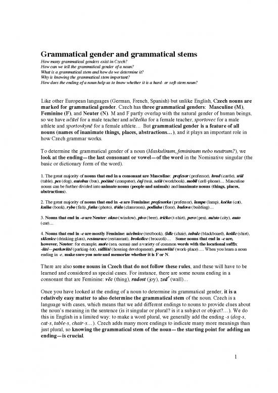 picture Czech Grammar Pdf 104017 | Genderstems