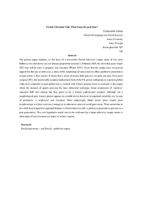 picture Tenses In French Pdf 104487 | In Journal Of Corpus