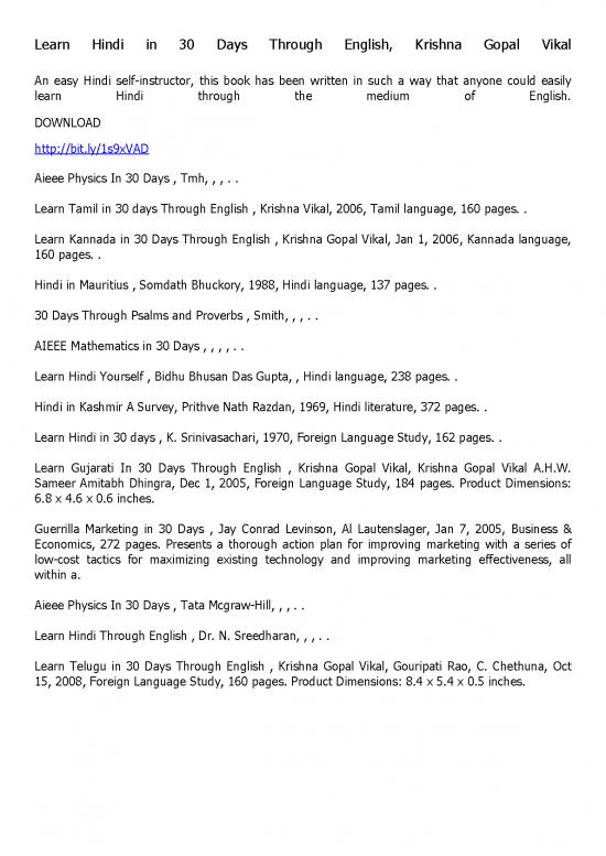 picture_English Language Book Pdf 104374 | Learn Hindi In 30 Days Through English