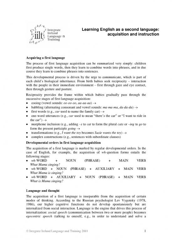 picture Language Pdf 103295 | Learning Esl Instruction Primary