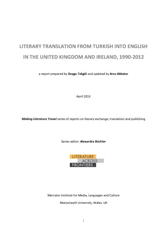 picture1_Report Pdf 103167 | Literary Translation From Turkish Into English In The Uk And Ireland New Update Final