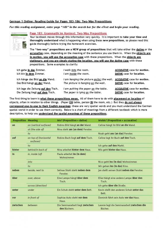 picture German Textbook Pdf 103318 | Reading Guide 15 1 Two Way Prepositions