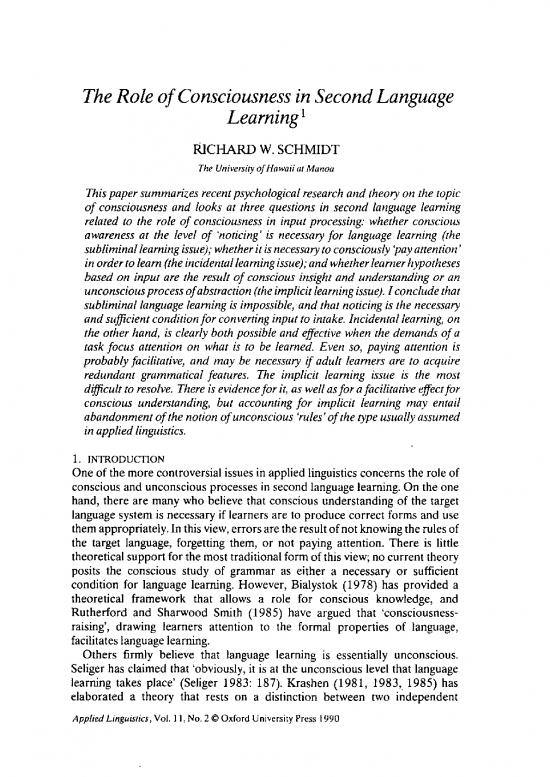picture1_Language Pdf 102680 | Schmidt The Role Of Consciousness In Second Language Learning