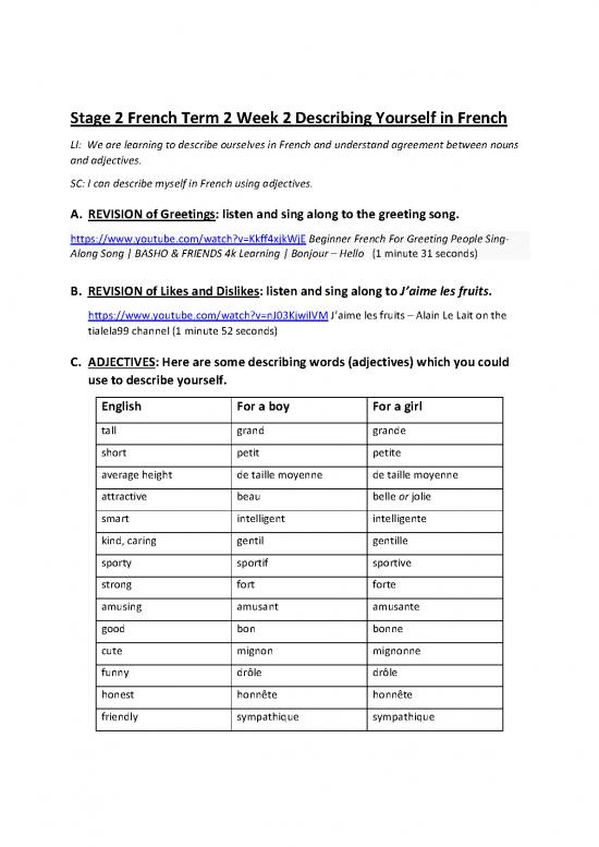 picture_Learning Pdf 102440 | Stage 2 French Term 2 Week 2 Home Learning Offline