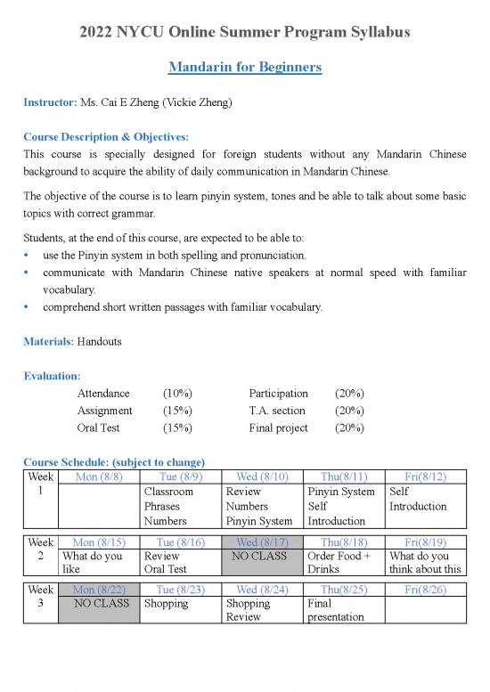 picture1_Mandarin For Beginners Pdf 104608 | Syllabus 2022 Nycu Online Summer Program 1