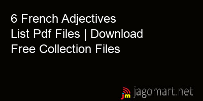 picture_6 French Adjectives List Pdf Files | Download Free Collection Files