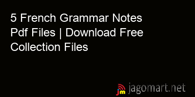picture 5 French Grammar Notes Pdf Files | Download Free Collection Files