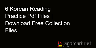 picture 6 Korean Reading Practice Pdf Files | Download Free Collection Files