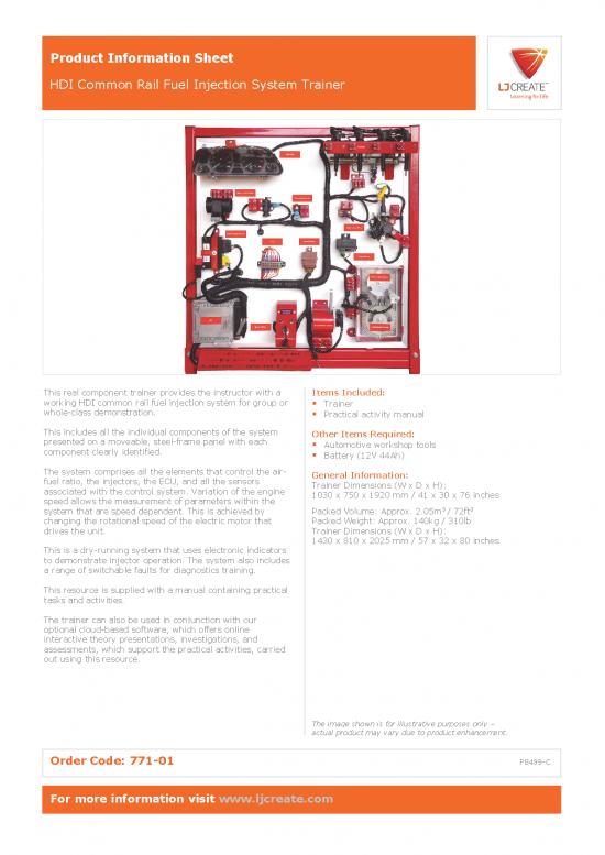 picture Common Rail Fuel Injection System Pdf 106694 | 771 01 Hdi Common Rail Fuel Injection System Trainer
