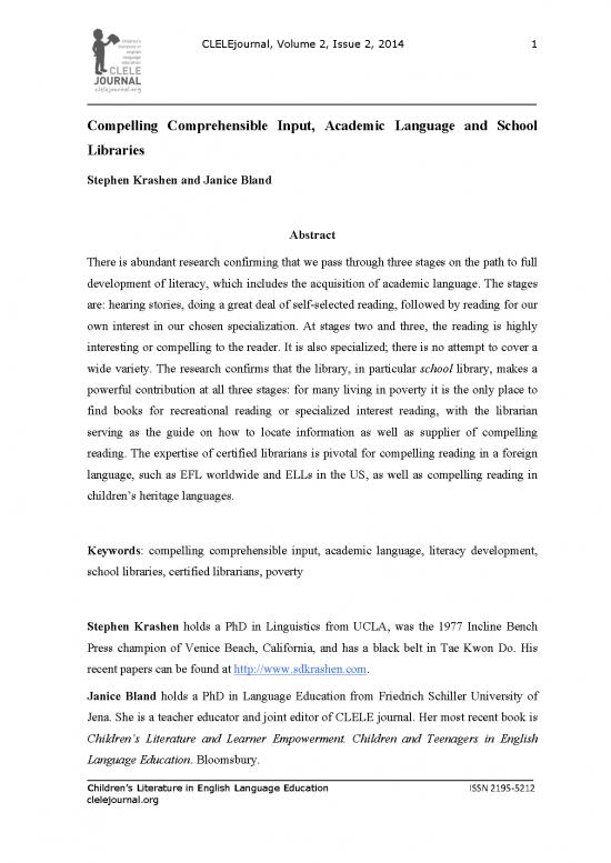 picture Stephen Krashen Pdf 105365 | Article Stephen Krashen Janice Bland Clelejournal Vol 2 2014