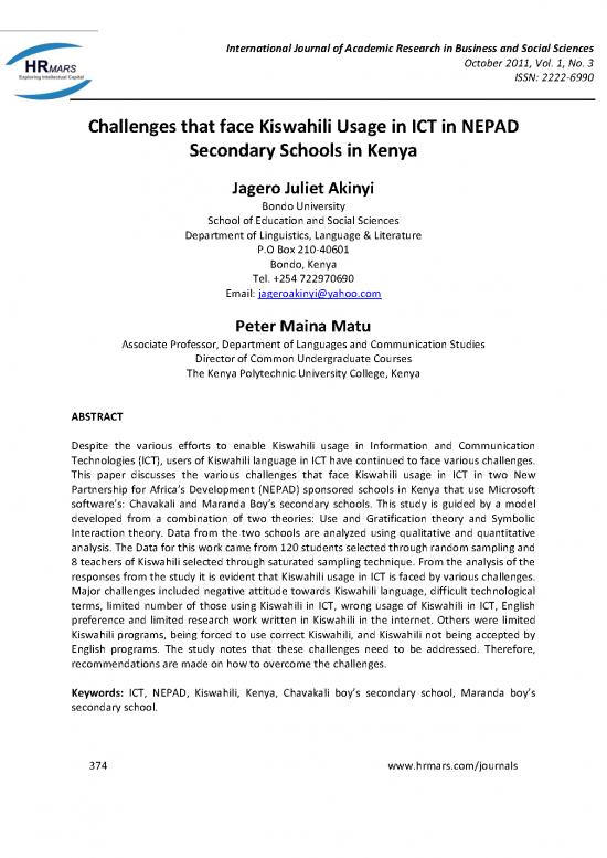 picture_Kiswahili Pdf 105456 | Challenges That Face Kiswahili Usage In Ict In Nepad Secondary Schools In Kenya