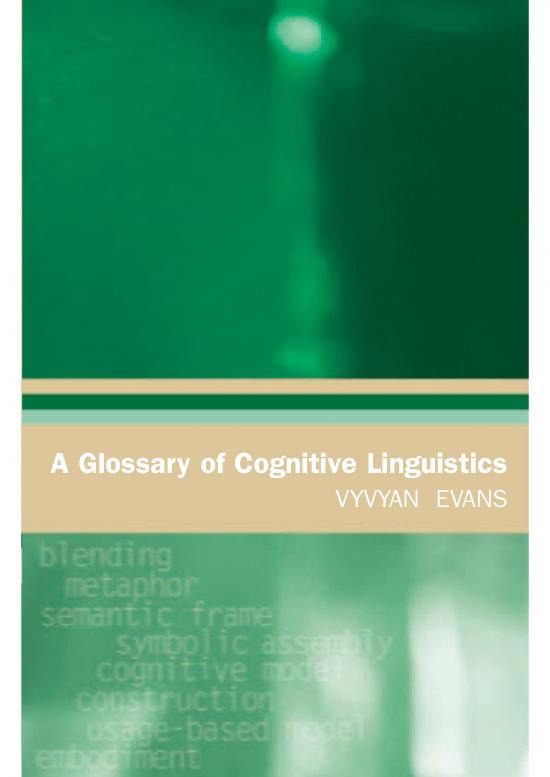 picture_Cognitive Therapy Pdf 105278 | Evans   A Glossary Of Cognitive Linguistics   2007