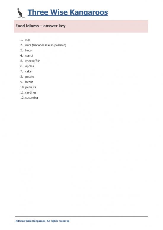 picture Food Idioms Pdf 106081 | Food Idioms Key
