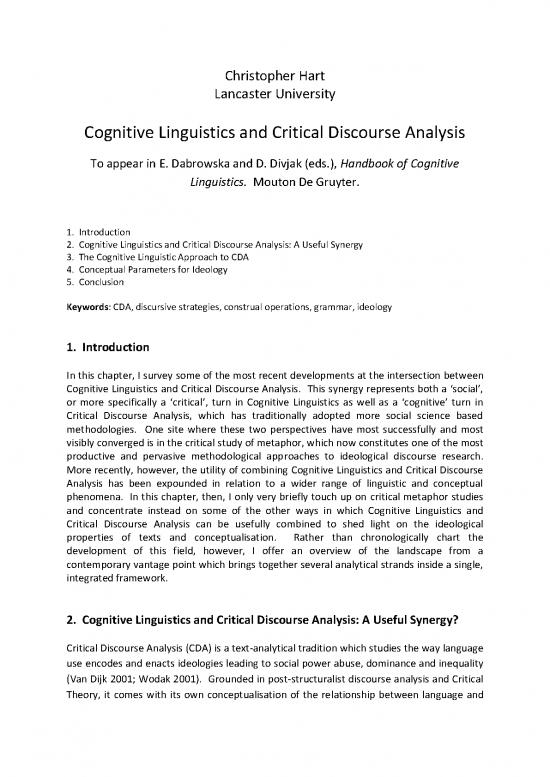 picture_Metaphor Pdf 104833 | Hart Cognitive Linguistics And Critical Discourse Analysis