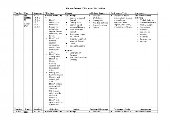picture_Honors German 1 Curriculum